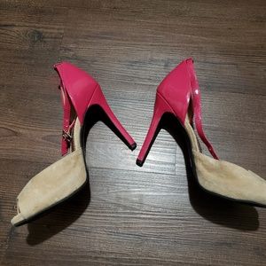 Color pop heels with strap